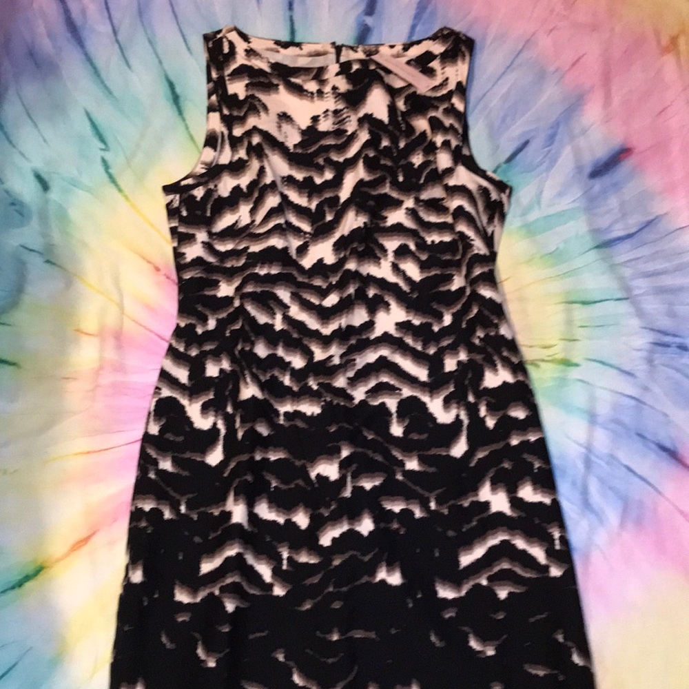 Petite Black Stripe Dress